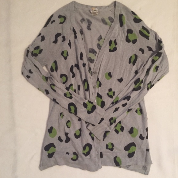 Lime Green Leopard Print Cardigan