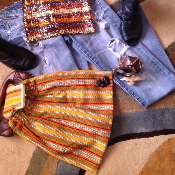 SOLD IN BUNDLE❤️VINTAGE SACK BAG❤️ - Picture 3 of 4