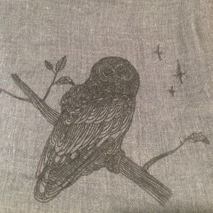 NWT! Blue and black owl infinity scarf.