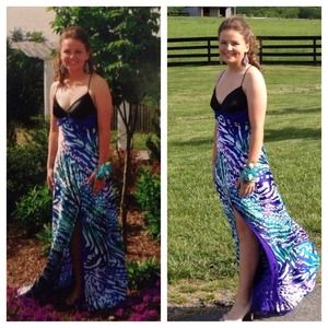 Cross Cross back Cache Prom Dress