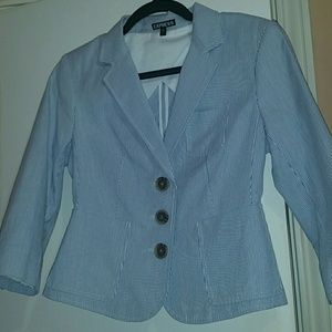 Express blue and white pinstripe blazer