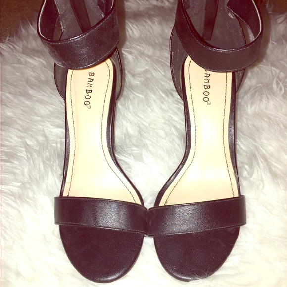 Bamboo black high heel sandal