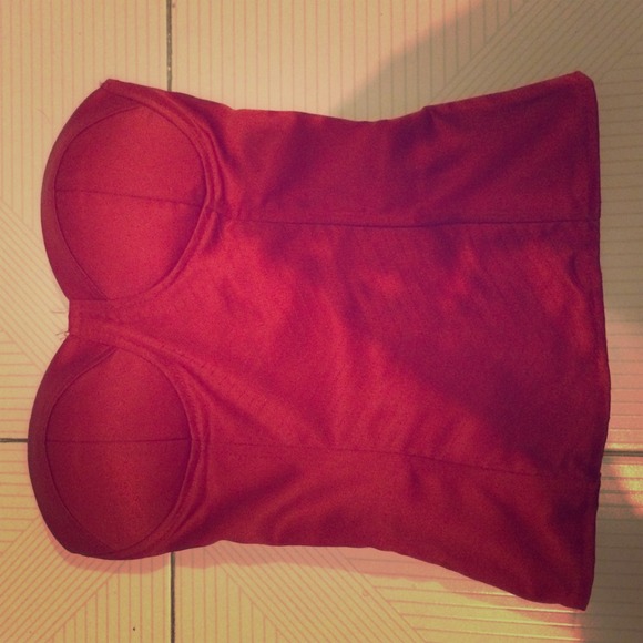 Red satin sexy bustier