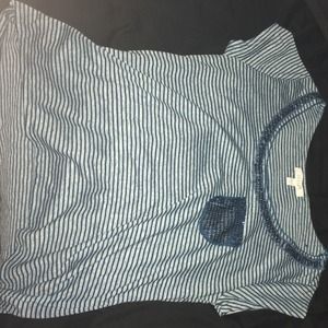 Blue sparkly striped shirt