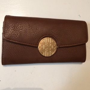 Brown faux leather wallet
