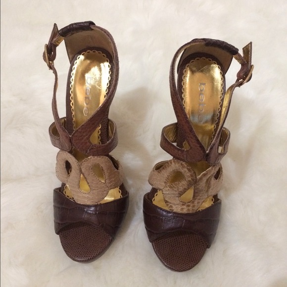 Snake Print bebe heels.
