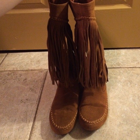 Brown Fringe Boots
