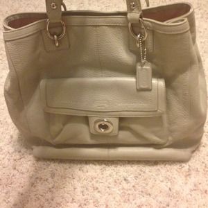 Coach grey leather large bag
