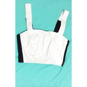 Aqua Leather Crop Top