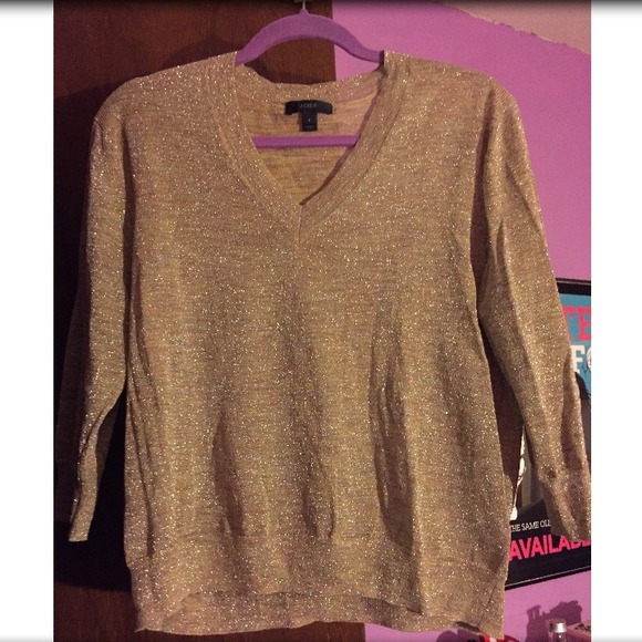 J.Crew Sparkly Gold/Bronze Lightweight Sweater