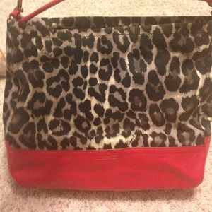 Coach cheetah and red large tote