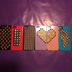 Set of 6 studded iPhone 5/5s cases