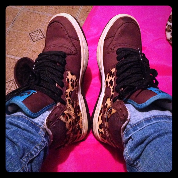 Nike SB With Cheetah Print Fur Like