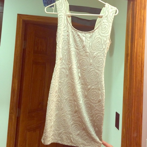 Beige flower dress