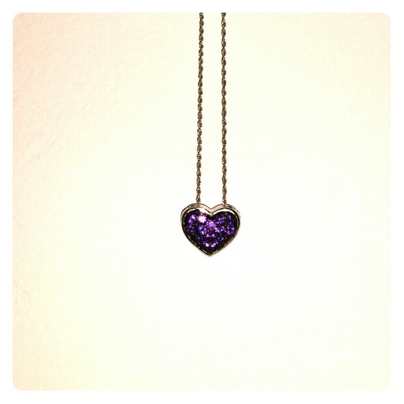Purple heart amethyst sterling silver necklace
