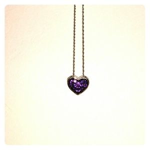 Purple heart amethyst sterling silver necklace