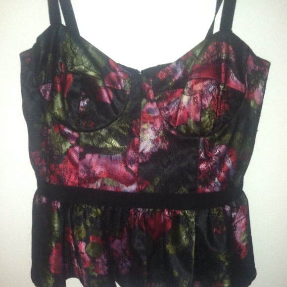 Peplum bustier top.