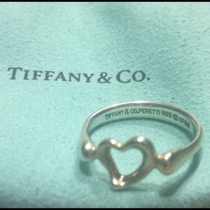 Tiffany and Co Open Heart ring silver sz 7