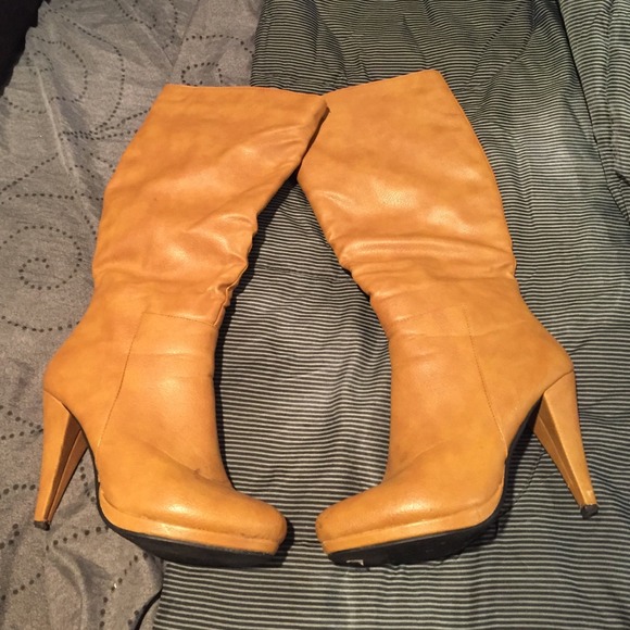 Tan "just fab" tall boots