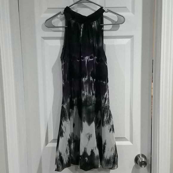 Summer dress black white purple tie die