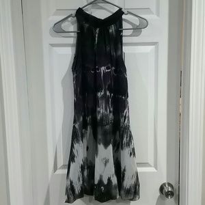 Summer dress black white purple tie die