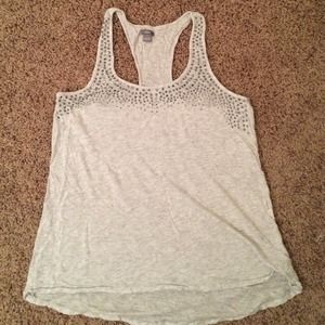 Grey Silver Rhinestone Aerie Tank Top M