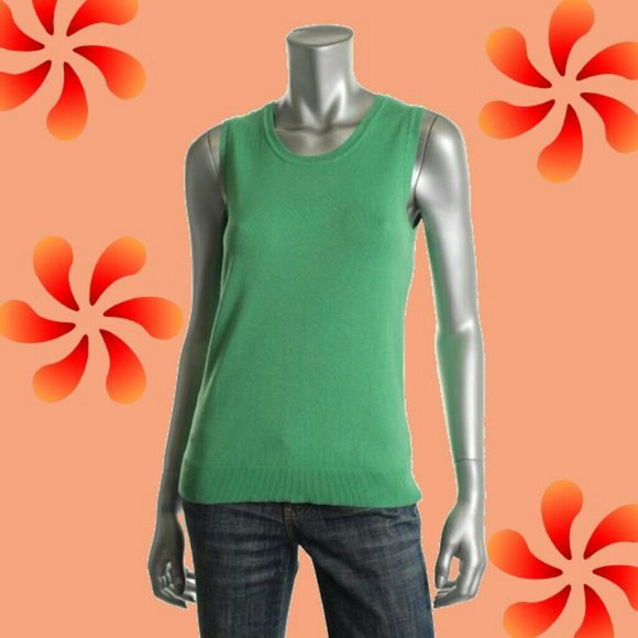 Charter Club Gumdrop Green Knit Sleeveless Sweater