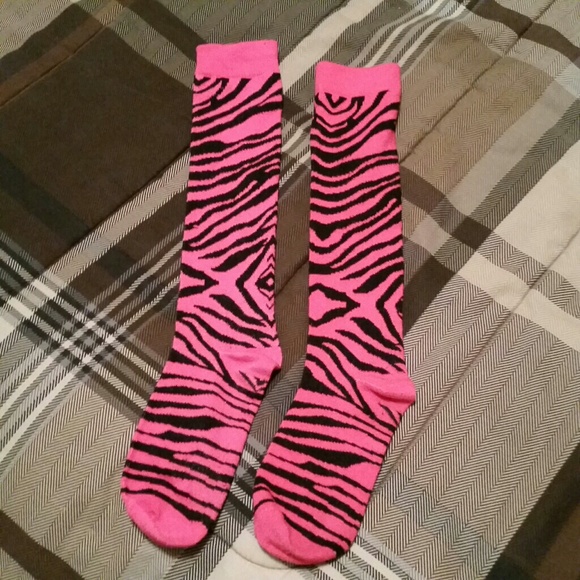Girl's hot pink zebra socks