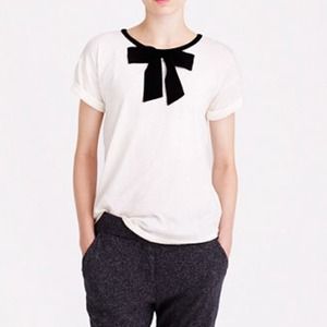 J. Crew Bow Roll Sleeve Tee