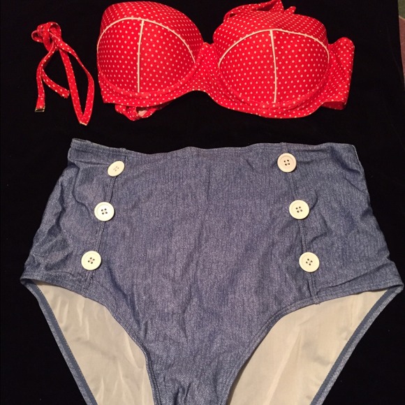 ๐ณ๐ณHigh waisted swimsuit ๐ซ๐ซXL - Picture 2 of 2