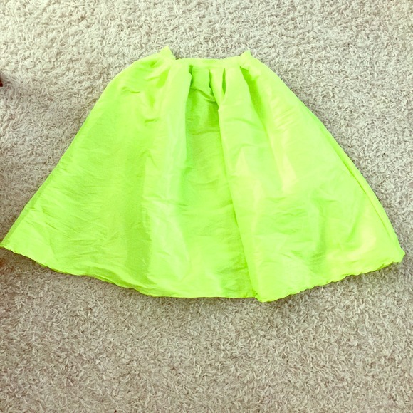 Neon green midi skirt