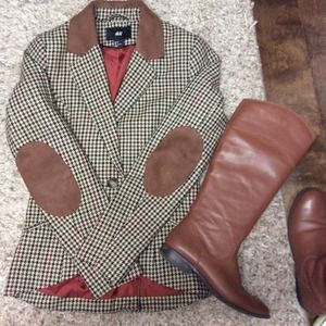 H&M houndstooth "riding" blazer