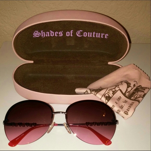 Juicy Couture frameless aviator with case and clot