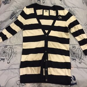 Gilly Hicks navy and white stripe cardigan