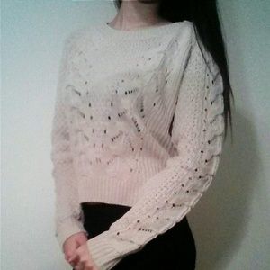 Beige knit comfy sweater