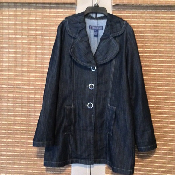 denim swing coat