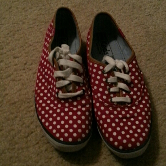Lightly used red and white keds - Picture 1 of 3