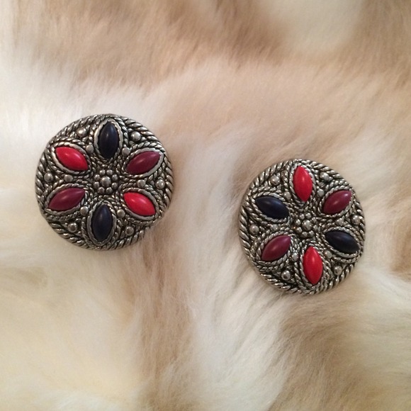 Vintage Color clip on Earrings