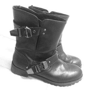 Black moto riding boots sz. 7