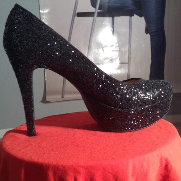 Bling Crushed Sequence like Platform Heels