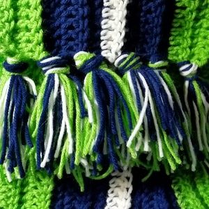 Seattle Seahawks colors crocheted scarf