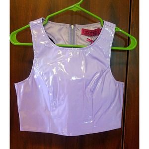NWT Glossy Racerback Crop