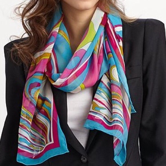 Emilio Pucci Accessories - 💯% AUTHENTIC EMILIO PUCCI ORCHID PRINT SILK SCARF