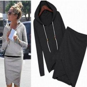 Sweatshirt and sweatskirt set