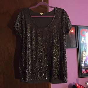 J.Crew Factory Short-sleeved Sequin Top