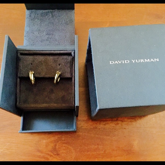 David Yurman Cable Hoop Earrings with Gold