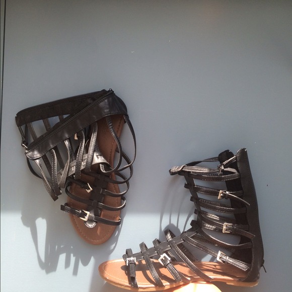 Black Gladiator Sandals