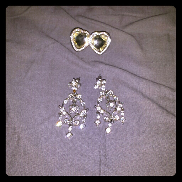 Heart shaped/ chandler type earrings