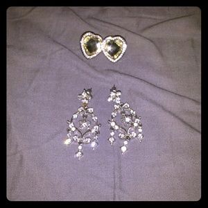 Heart shaped/ chandler type earrings