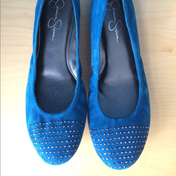 Size 10 Jessica Simpson Suede Royal Blue Flats